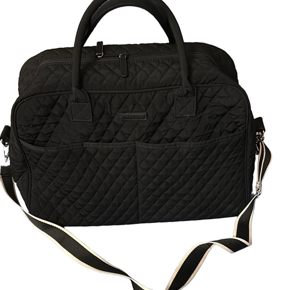 Vera Bradley Other - Vera Bradley black Quilted travel bag or weekend duffle -excellent shape.